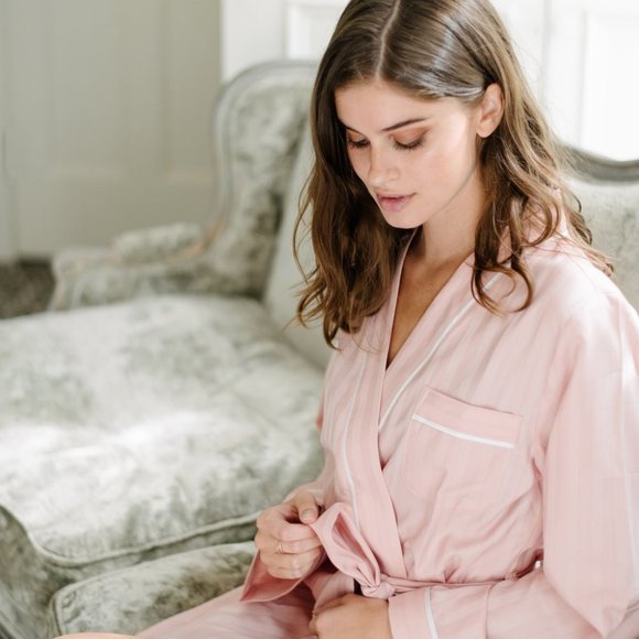 NWT KIP 100% Turkish Cotton Robe // Soft Rose (Large) - Picture 1 of 4